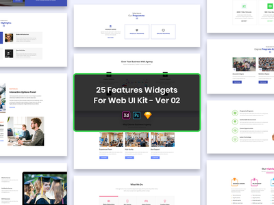 Web UI Kit Ver-02 的 25 个功能小部件(25 Features Widgets for Web UI Kit Ver-02)