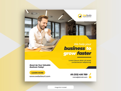 社交媒体在线商务机构网页横幅帖子模板(social media Online business agency web banner post template)