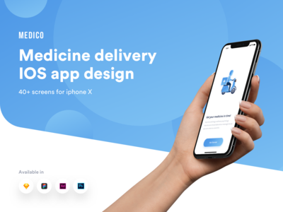 Medico 送药 IOS app ui 套件(Medico medicine delivery IOS app ui kit)