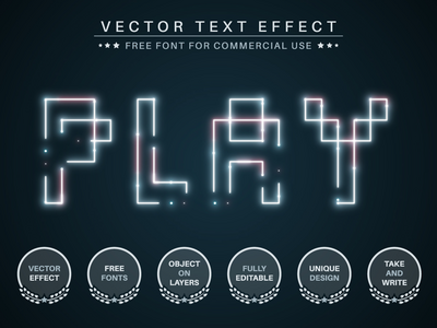 播放 - 可编辑的文字效果，字体样式(Play - Editable Text Effect, Font Style)