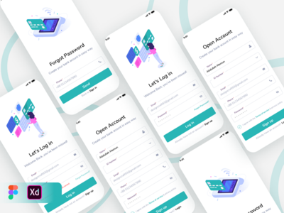 银行应用程序 ui 注册和登录屏幕(Bank app ui  Sign up and Sign in Screen)