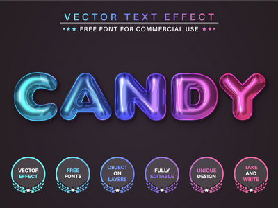 Candy - 可编辑的文字效果，字体样式(Candy -  Editable Text Effect, Font Style)