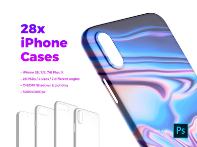28x iPhone 手机壳样机(28x iPhone Cases Mockups)