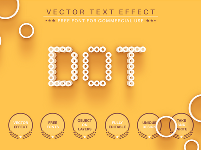 点 - 可编辑的文本效果，字体样式(Dot -  Editable Text Effect, Font Style)