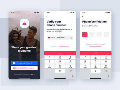 社交移动应用程序 UI 模板(Social mobile app UI template)