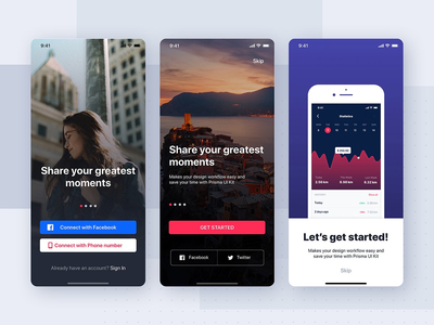 入职移动 UI 概念(On-boarding mobile UI Concept)