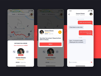 汽车预订 UI 移动概念 - 司机详情(Car Booking UI mobile concept - Driver Details)