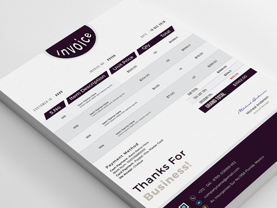 现代商业发票账单模板(Modern Business Invoice Bill Template)