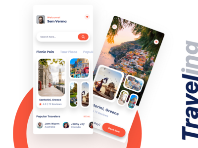 旅游应用界面(Traveling App UI)