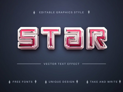 逼真的 3D - 可编辑的文本效果，字体样式(Realistic 3D - Editable Text Effect, Font Style)