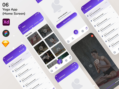 瑜伽应用程序（通知和视频屏幕）06(Yoga App (Notification & video Screen) 06)
