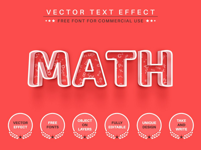 数学 - 可编辑的文本效果，字体样式(Math -  Editable Text Effect, Font Style)