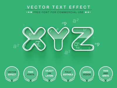 代数 - 可编辑的文本效果，字体样式(Algebra - Editable Text Effect, Font Style)