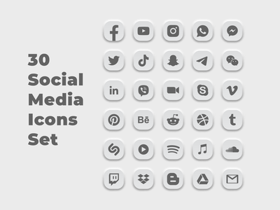 社交媒体图标集(Social Media Icons Set)