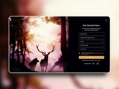 网站注册屏幕(Sign Up Screen for Website)