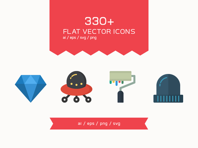 330个平面矢量图标(330 Flat Vector Icons)