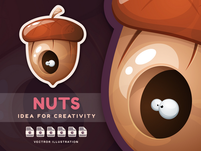 有人躲在坚果里 - 可爱的贴纸(Someone Hid in a Nut - Cute Sticker)