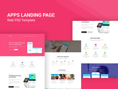 应用登陆页面 PSD 模板(App Landing Page PSD Template)