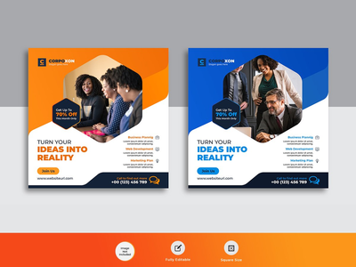 社交媒体在线商务机构网页横幅帖子模板(social media Online business agency web banner post template)