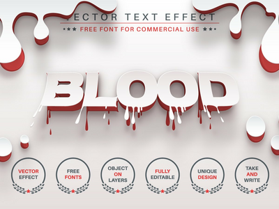 折纸血 - 可编辑的文本效果，字体样式(Origami Blood - Editable Text Effect, Font Style)