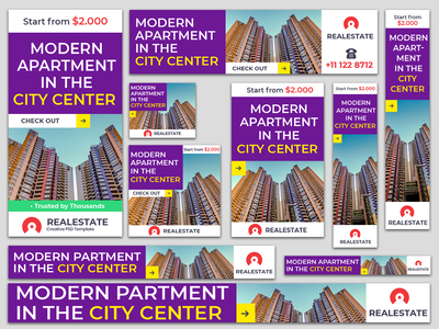 谷歌广告横幅/所有尺寸的社交媒体横幅 PSD (Banner-36)(Google ads banner / all size of social media banners PSD (Banner-36))