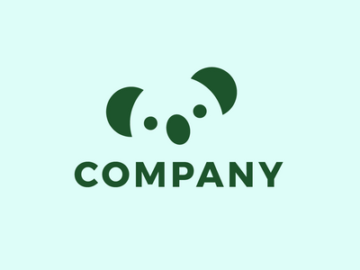 最小考拉标志模板(Minimal Koala Logo Template)