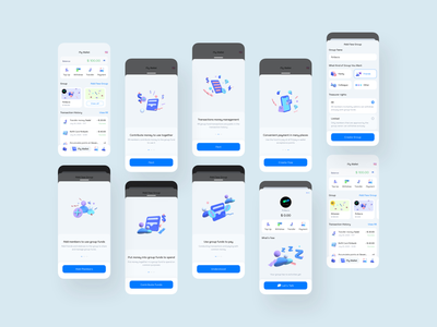 添加组 - 数字钱包移动 UI 套件(Add Group - Digital Wallet Mobile Ui kits)