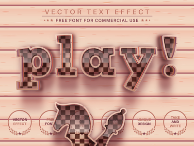 下棋 - 可编辑的文字效果，字体样式(Play Chess - Editable Text Effect, Font Style)