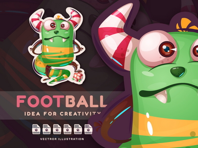 Monster Play Soccer - 可爱的贴纸(Monster Play Soccer - Cute Sticker)