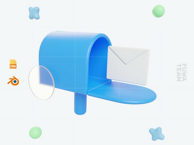 邮箱-3D 商业和金融图标包(Mailbox - 3D Business and Finance icon pack)