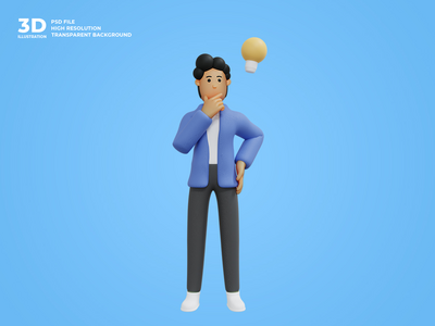 3d 业务人字符图(3d business man character illustration)