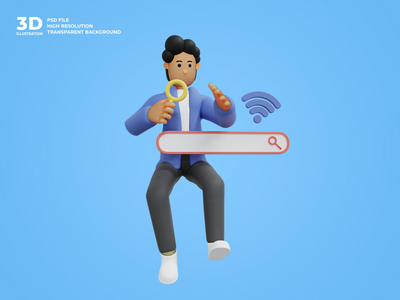 3d 业务人字符图(3d business man character illustration)
