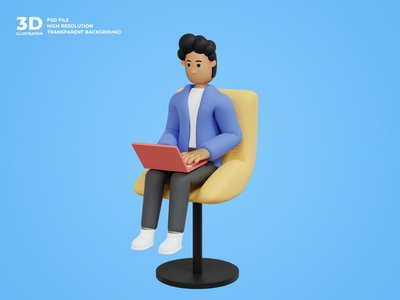 3d 业务人字符图(3d business man character illustration)