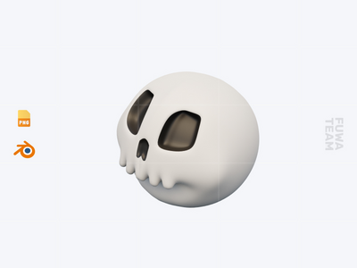 骷髅 - 3D 万圣节图标包(Skull - 3D Halloween Icon Pack)
