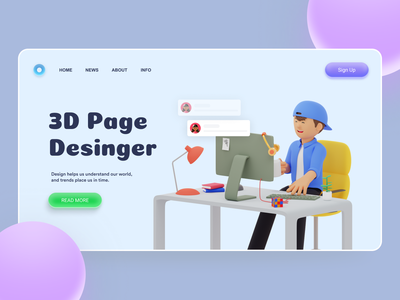 3D 页面设计器登陆页面(3D Page Designer Landing Page)