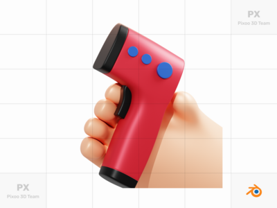 3D 医疗图标包-温度计枪(3D Medical Icons Pack - Thermometer Gun)