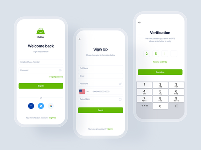 在线杂货和食谱移动 UI 概念(Online Grocery & Recipes mobile UI concept)