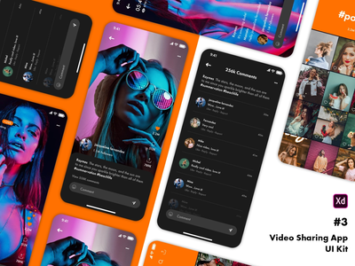 #3 - 视频分享应用 UI 套件(#3 - Video Sharing App UI Kit)