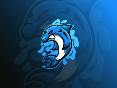 海豚吉祥物标志模板(Dolphin Mascot Logo Template)