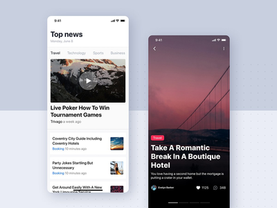 新闻移动 UI 概念(News mobile UI Concept)