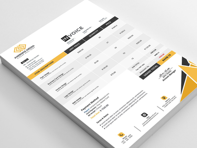 现代商业发票账单模板(Modern Business Invoice Bill Template)