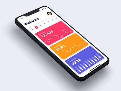 分析仪表板和统计 UI 移动应用程序(Analysis Dashboard & Statistics UI mobile App)
