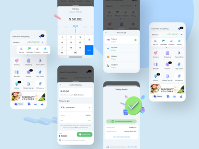 取款 - 数字钱包移动 UI 套件(Withdraw  - Digital Wallet Mobile Ui kits)