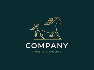 马单线标志设计(Horse Monoline Logo Design)