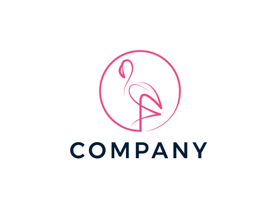 圆形火烈鸟标志模板(Circle Flamingo Logo Template)