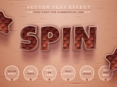 木编织 - 可编辑的文字效果，字体样式(Wood Weaving - Editable Text Effect, Font Style)