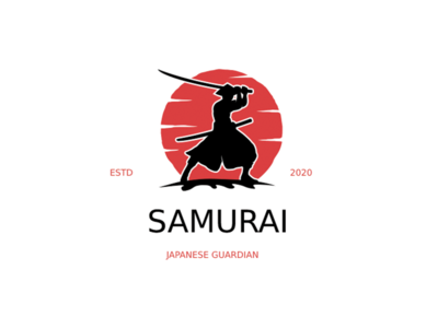 红色复古日本武士标志(Red Vintage Japanese Samurai Logo)
