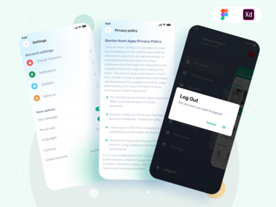 Doctor app ui（设置和注销屏幕）(Doctor app ui ( setting and logout screen))