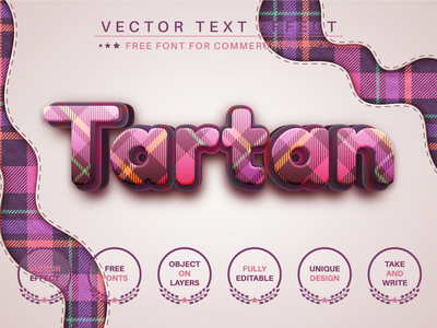 Tartan - 可编辑的文字效果，字体样式(Tartan - Editable Text Effect, Font Style)