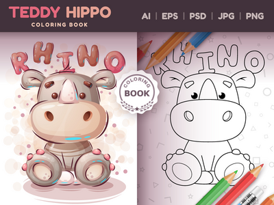 泰迪犀牛 - 儿童游戏，图画书(Teddy Rhino - Game For Kids, Coloring Book)